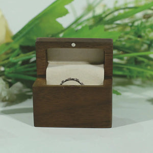 Walnut Wood Jewelry Ring Box Organizer, Portable Ring Holder