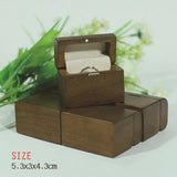 Walnut Wood Jewelry Ring Box Organizer, Portable Ring Holder