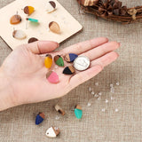 Walnut Wood Resin Stud Earrings Teardrop DIY Vintage Women Wooden Earrings