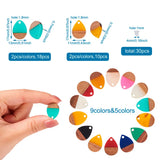 Walnut Wood Resin Stud Earrings Teardrop DIY Vintage Women Wooden Earrings