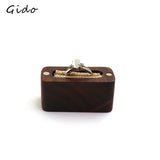 Walnut Wood Ring Box Engagement Wedding Ceremony Ring Storage