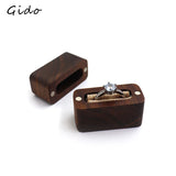 Walnut Wood Ring Box Engagement Wedding Ceremony Ring Storage