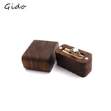 Walnut Wood Ring Box Engagement Wedding Ceremony Ring Storage