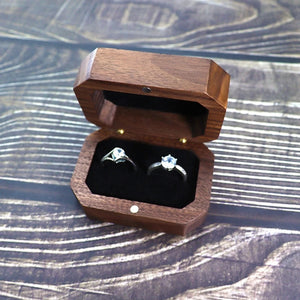 Walnut Wooden Jewelry Ring Box Rustic Wedding Ring Holder