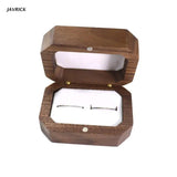 Walnut Wooden Jewelry Ring Box Rustic Wedding Ring Holder