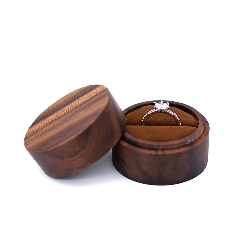 Walnut Wooden Ring Box Double Ring Box Rustic Proposals