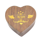 Walnut Wooden Ring Box & Velvet Bag Wedding Ceremony Proposal Engagement Display