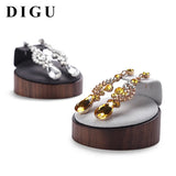 Vintage Walnut Solid Wood Jewelry Frame Earrings Stand