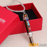 7 Chakra Dowsing Pendulum Reiki Healing Pencil Point 80mm