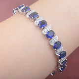 925 Silver Zircinia Link Chain Bracelet Wedding Bangle
