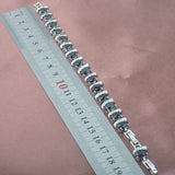 925 Silver Zircinia Link Chain Bracelet Wedding Bangle