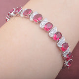 925 Silver Zircinia Link Chain Bracelet Wedding Bangle