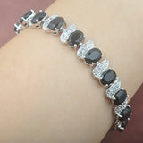 925 Silver Zircinia Link Chain Bracelet Wedding Bangle