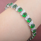 925 Silver Zircinia Link Chain Bracelet Wedding Bangle