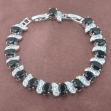 925 Silver Zircinia Link Chain Bracelet Wedding Bangle
