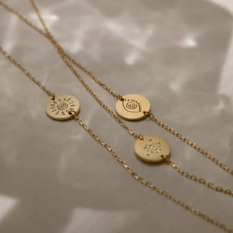 Wanderlust Disc Charm Bracelet by CaitlynMinimalist
