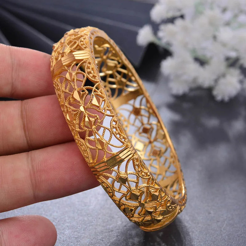 Wando 1pcs/lot Copper Bangles for Women Curved Waves Bracelets