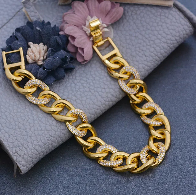 Wando 24K Zircon Bracelet for Women/Men Copper Ethiopian Jewelry