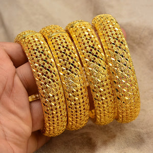 4Pcs Big Africa Dubai Bangles for Women Ethiopian Wedding Bracelet Bangle