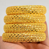 4Pcs Big Africa Dubai Bangles for Women Ethiopian Wedding Bracelet Bangle