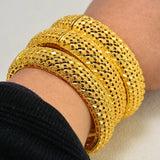 4Pcs Big Africa Dubai Bangles for Women Ethiopian Wedding Bracelet Bangle