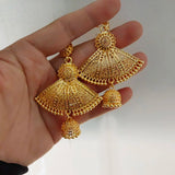 Wando Ethiopia 24k Fan Cage Earrings for Women
