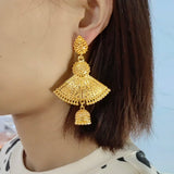 Wando Ethiopia 24k Fan Cage Earrings for Women