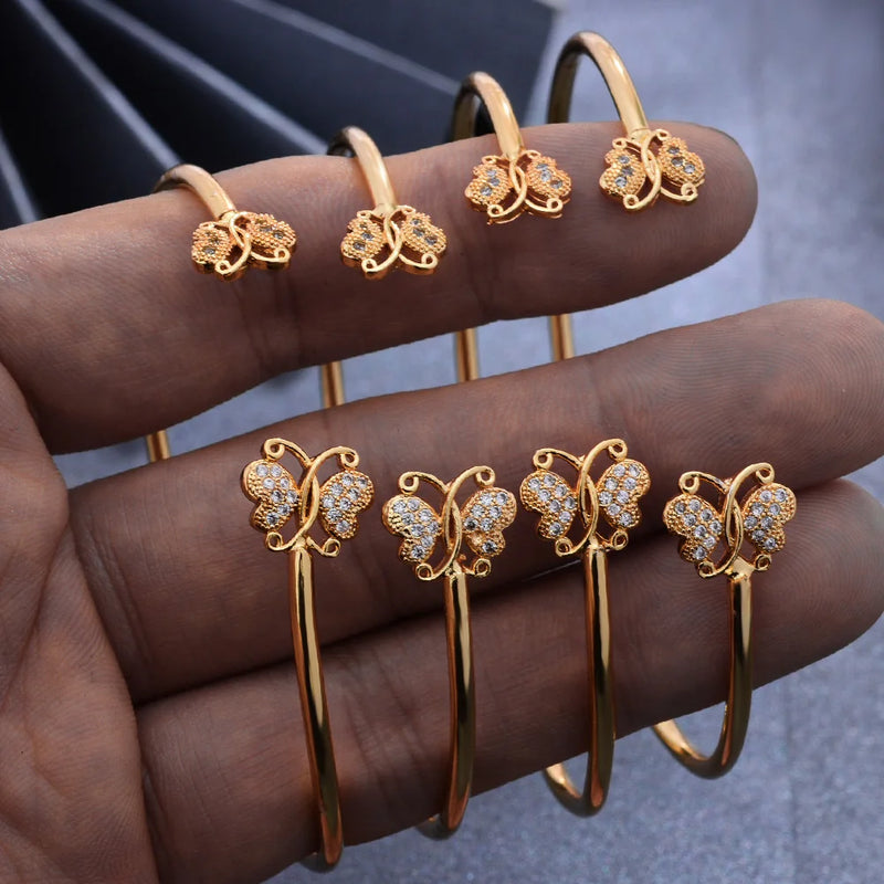 Wando Ethiopian Butterfly 4pcs/lot Bangles for Women Girls