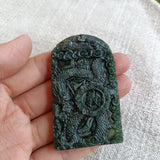 Guan Gong Hollow Pendant, Natural Jade, Men's Ethnic Style Necklace