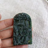 Guan Gong Hollow Pendant, Natural Jade, Men's Ethnic Style Necklace
