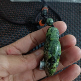 Natural Tibetan Jade Medicine Carved Lucky Charm Pendant