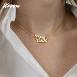 Double Layer Name Necklace for Women Personalized Letter Pendant