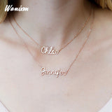 Double Layer Name Necklace for Women Personalized Letter Pendant