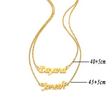 Double Layer Name Necklace for Women Personalized Letter Pendant