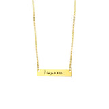 Engraved Bar Necklace Name Date Personalized Stainless Steel Women Pendant