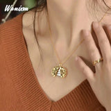 Personalized Sunflower Picture Open Locket Necklace Pendant