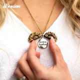Personalized Sunflower Picture Open Locket Necklace Pendant