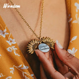 Personalized Sunflower Picture Open Locket Necklace Pendant
