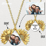 Personalized Sunflower Picture Open Locket Necklace Pendant