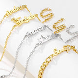 Heart Name Bracelet for Women - Personalized Stainless Steel Crown