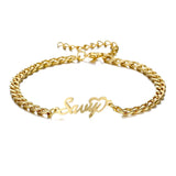 Heart Name Bracelet for Women - Personalized Stainless Steel Crown