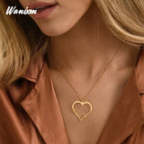 Heart Name Necklaces for Women Stainless Steel Butterfly Pendant Letters Necklac