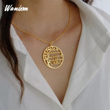 Personalized Life Tree Family Names Necklace Stainless Steel Christmas Gift