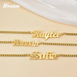 Women's Stainless Steel Nameplate Bracelet with Heart Chain