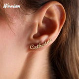 Personalized Stainless Steel Name Earrings for Women