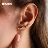 Personalized Stainless Steel Name Earrings for Women