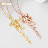 Handwritten Name Necklace Stainless Steel Animal Pendant Gift
