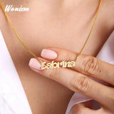 Personalised Name Necklace Diamond Pendant Jewelry Gift