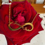 Personalized Infinity Name Necklace for Women Stainless Steel Pendant Jewelry