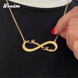 Personalized Infinity Name Necklace for Women Stainless Steel Pendant Jewelry